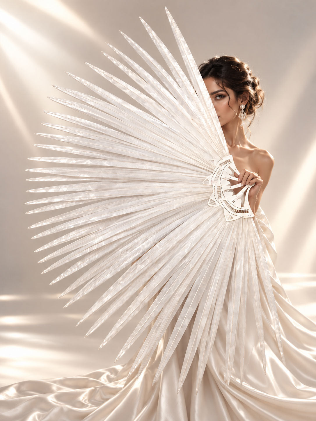 BurlyLuxe Faux Pheasant Feather Fan
