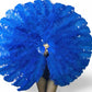 The Half-Moon Professional Fan - 180°  2 Layer Ostrich Feather Fan 34"x 68"
