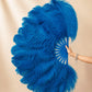 The Half-Moon Beginner's Double-Sided Stage Fan - 180° Single Layer Ostrich Feather Fan 25"x52"