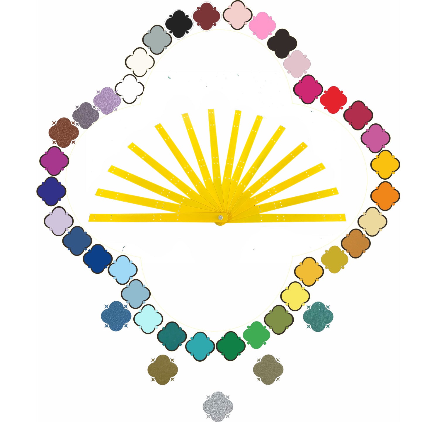 Metal Aluminum Two-Layers Fan Staves 13"