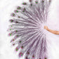 BurlyLuxe Stage-Grade Custom Color Peacock Feather Fan
