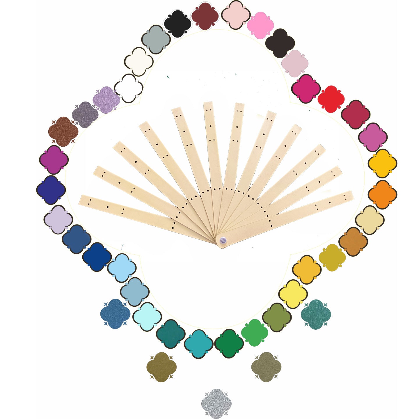 Metal Aluminum Single-Layer Fan Staves 10"