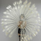 BurlyLuxe Stage-Grade White Peacock Feather Fan