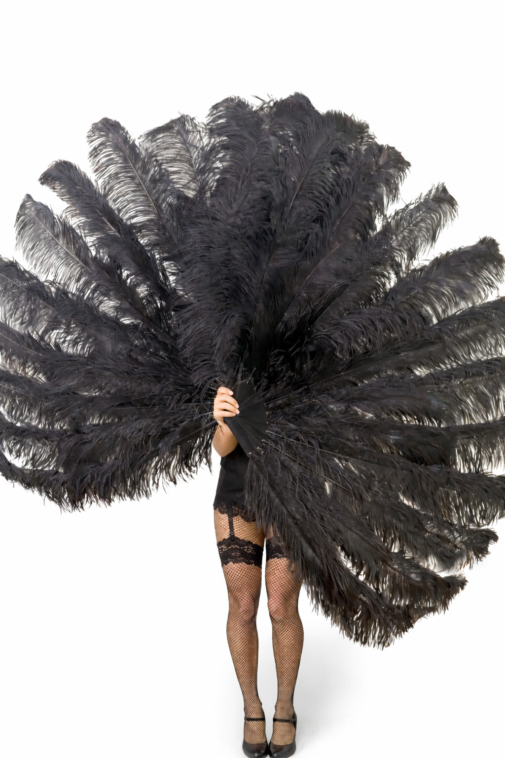 2-Layer Professional Ostrich Feather Fan – Grand Edition 38” × 64”
