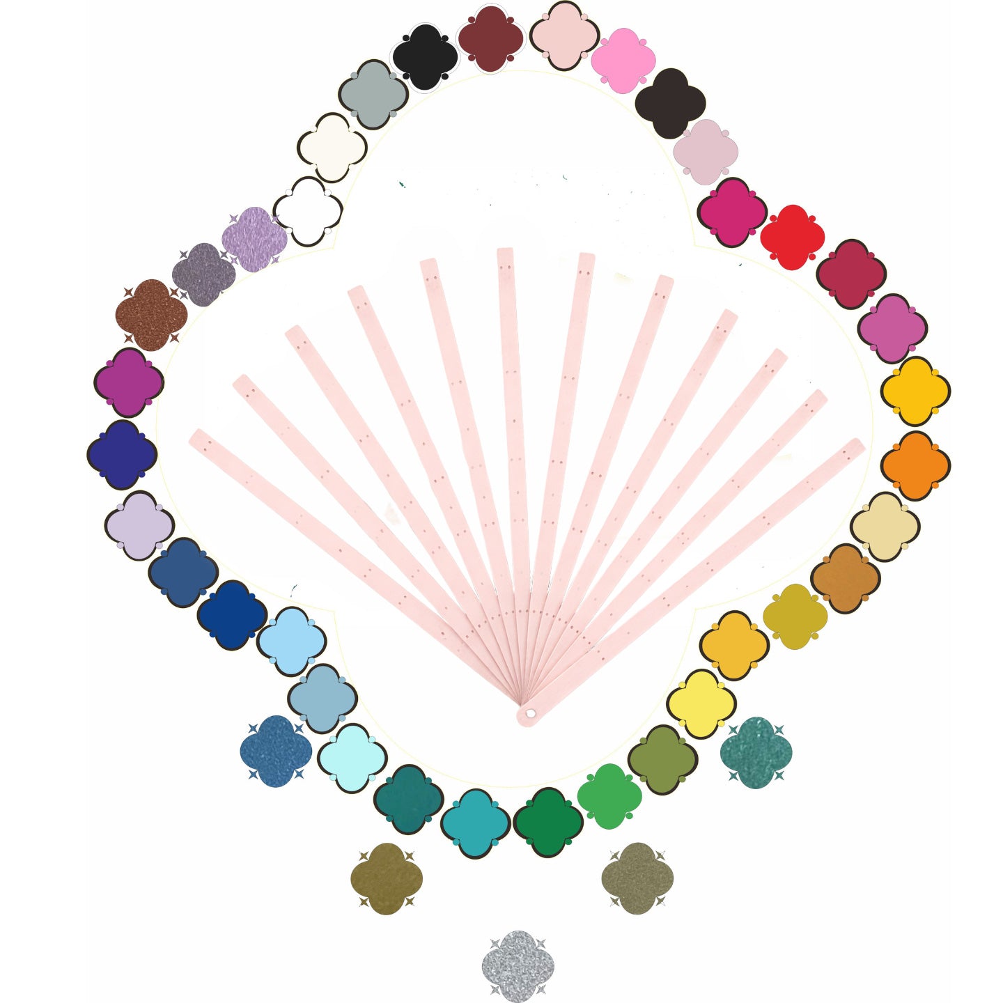 BurlyLuxe Waterfall Pro Aluminum Fan Staves – 62cm