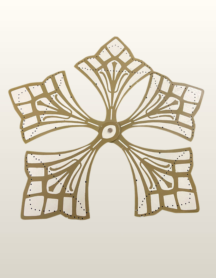 BurlyLuxe Gilded Trident Aluminum Pheasant Feather Fan Staves