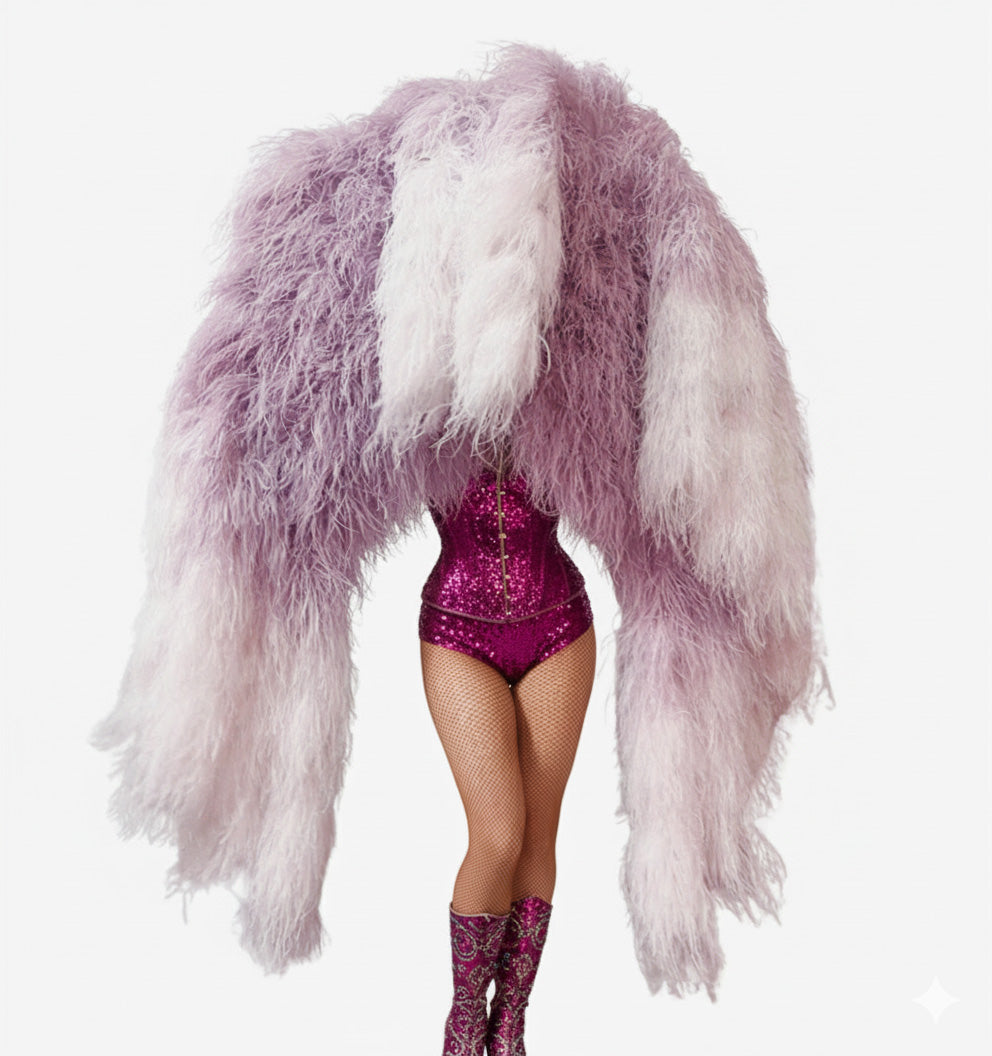 Gradient Color Professional-Grade Burlesque Waterfall Fan ,ostrich boa fan