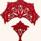 BurlyLuxe Lotus Bloom Artistic Aluminum Fan Staves