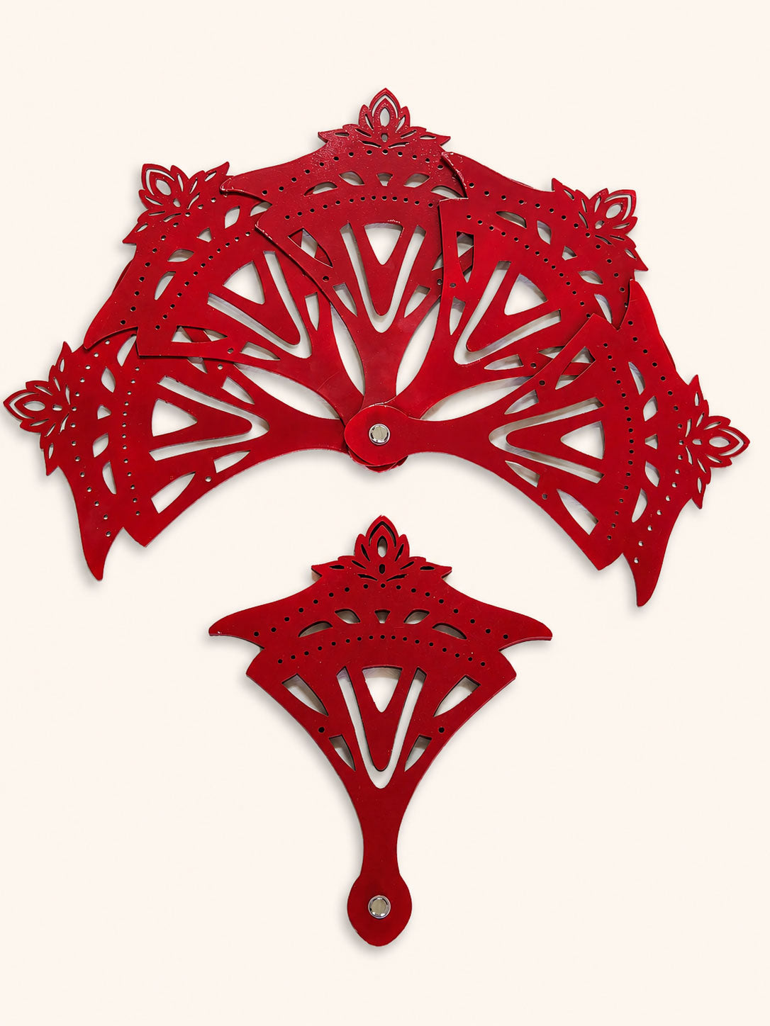 BurlyLuxe Lotus Bloom Artistic Aluminum Fan Staves
