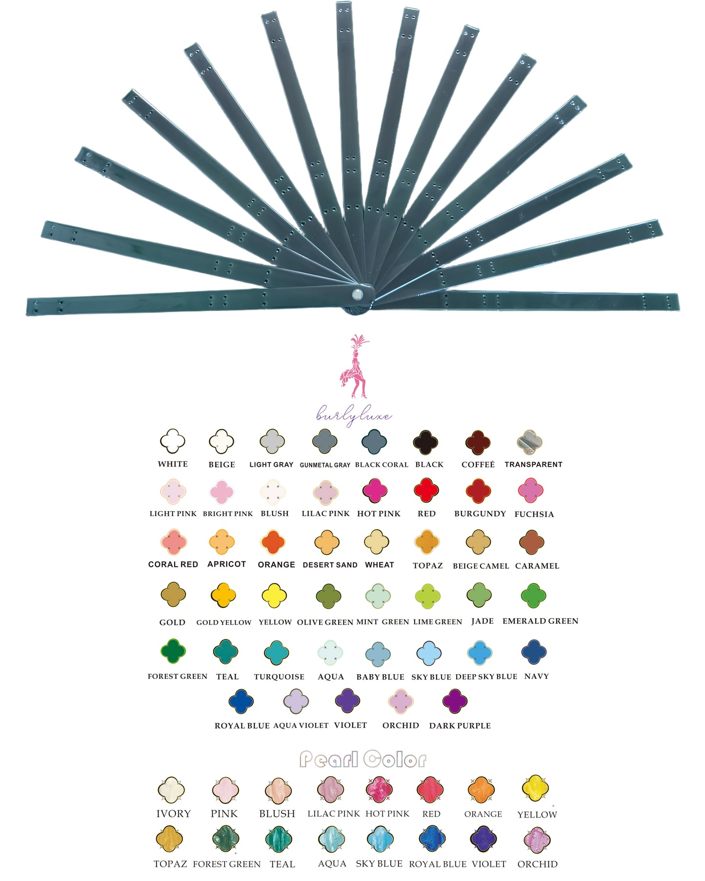 Acrylic Two Layer Extended Fan Staves 15”