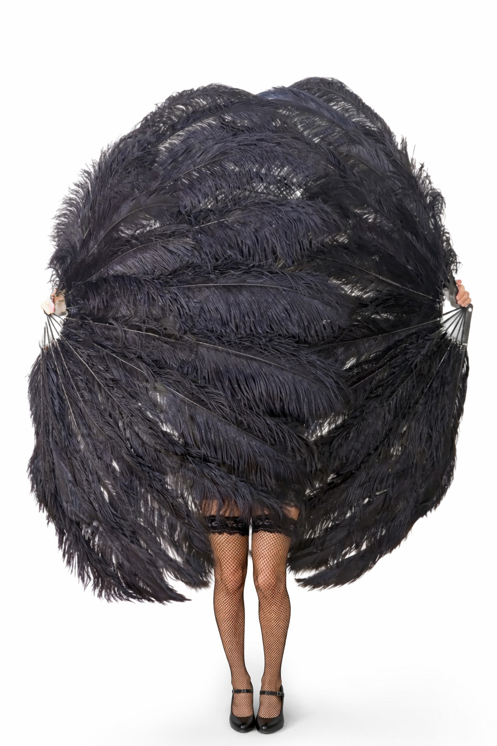 2-Layer Professional Ostrich Feather Fan – Grand Edition 38” × 64”