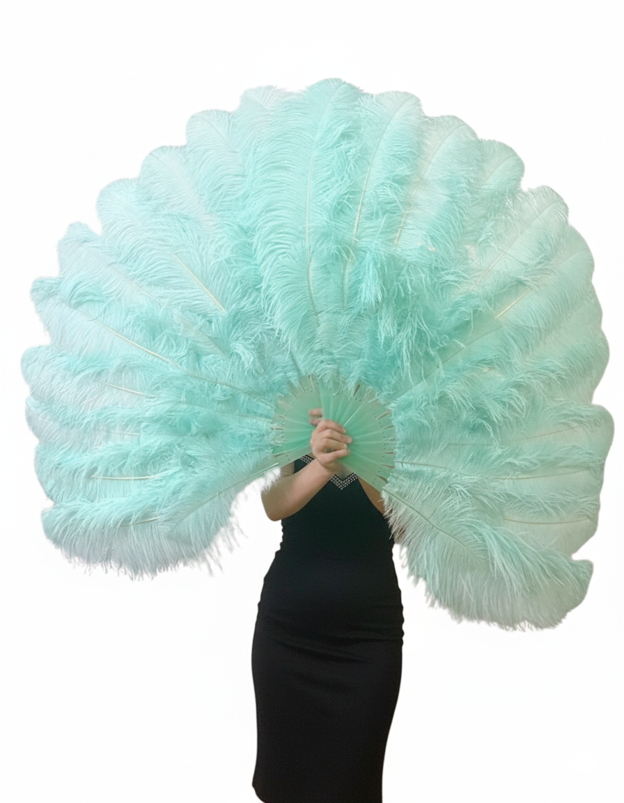 2 Layer Advanced Ostrich Feather Fan 30"x54"