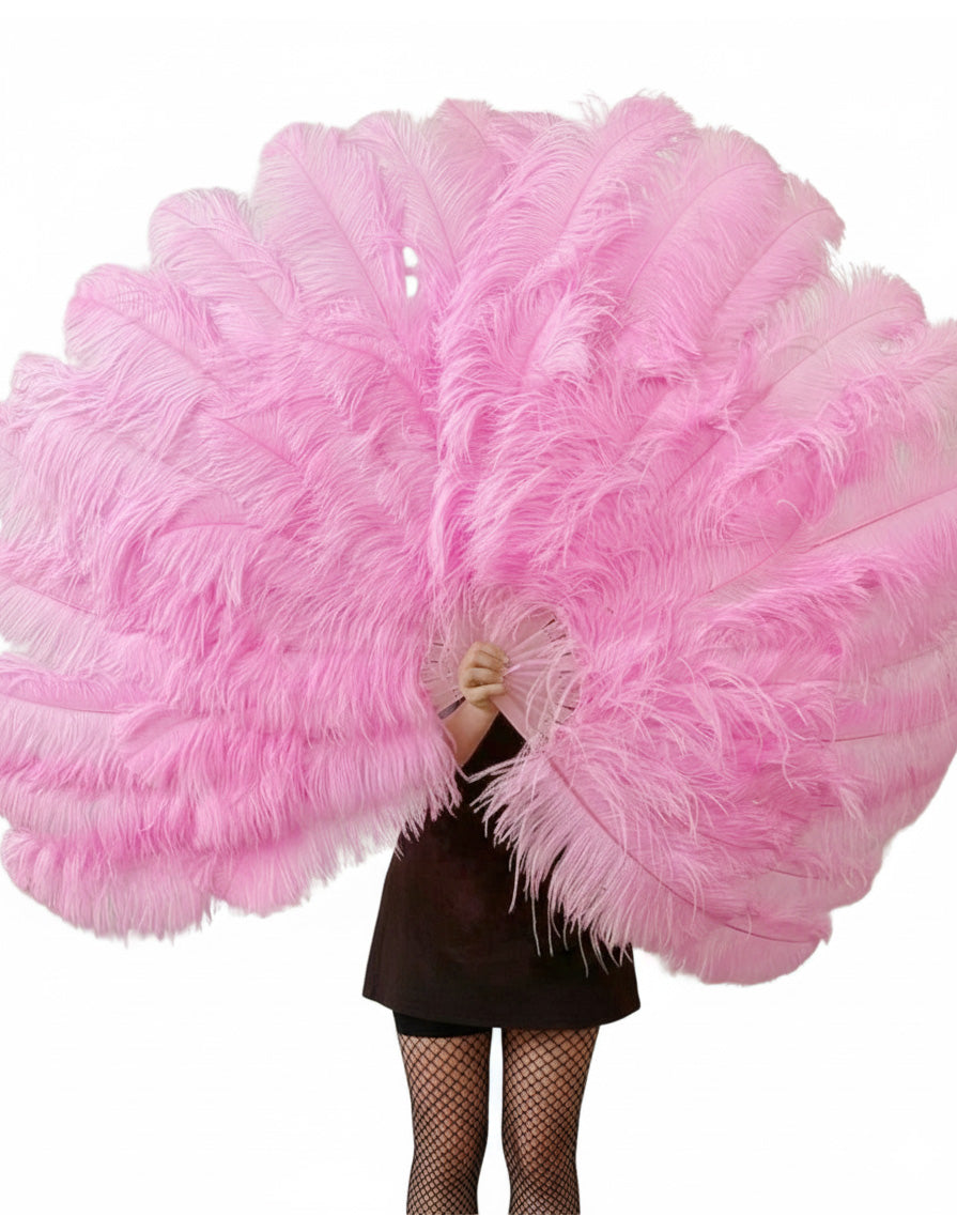 2 Layer Professional Ostrich Feather Fan 34"x60"