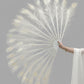 BurlyLuxe Stage-Grade White Peacock Feather Fan