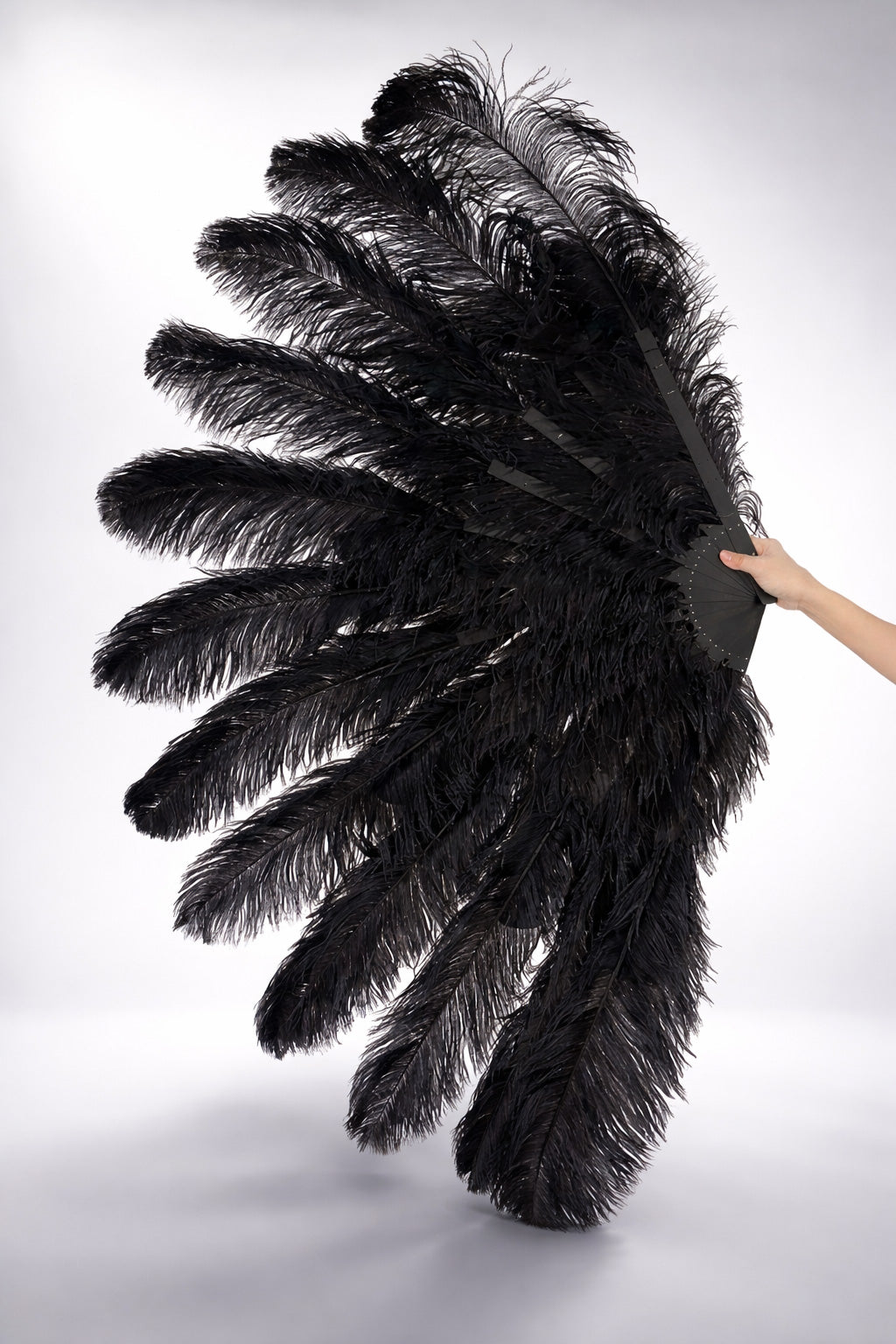 2-Layer Professional Ostrich Feather Fan – Grand Edition 38” × 64”