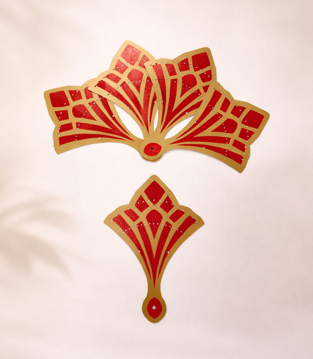 BurlyLuxe Art Deco Elegance Aluminum Fan Staves