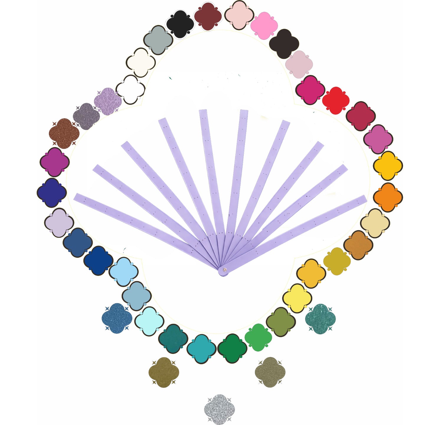 BurlyLuxe Waterfall Pro Aluminum Fan Staves – 51cm