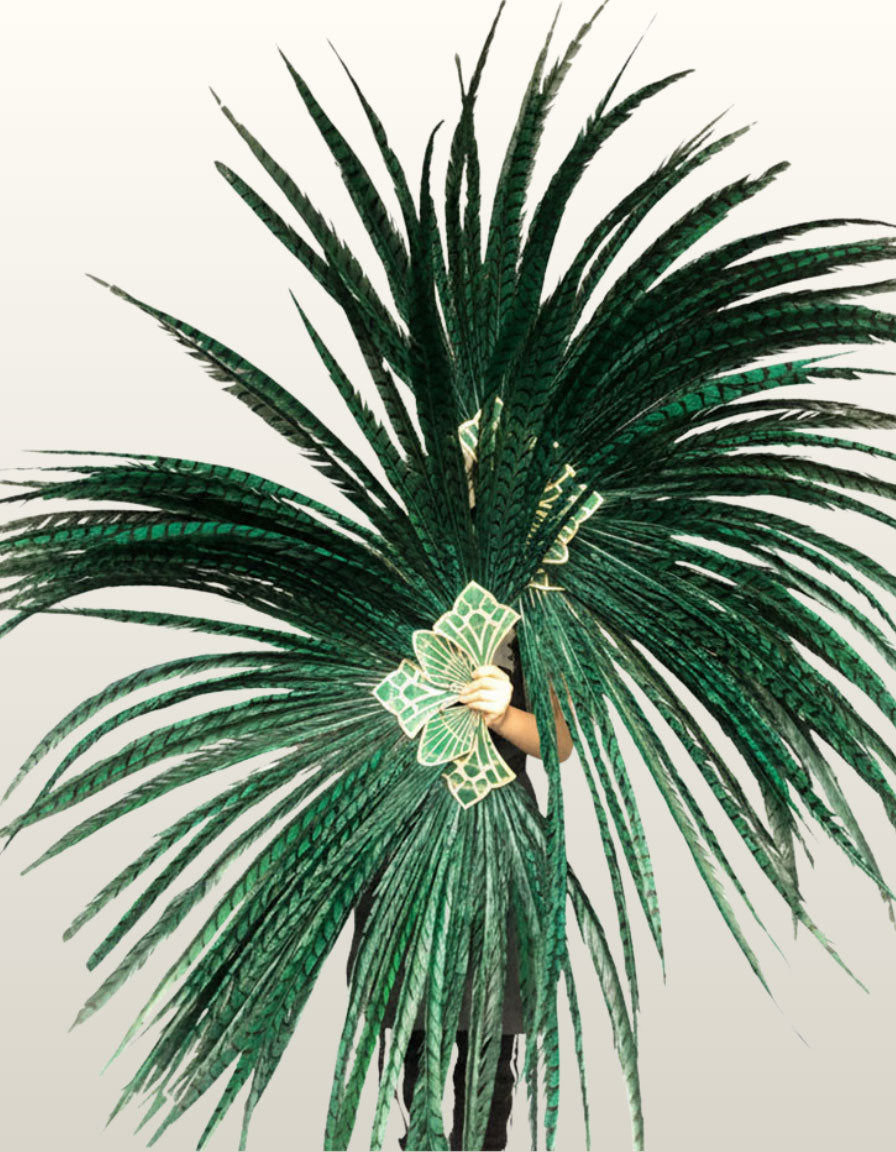 Luxury Tall Pheasant Feather Fan 38"x80"