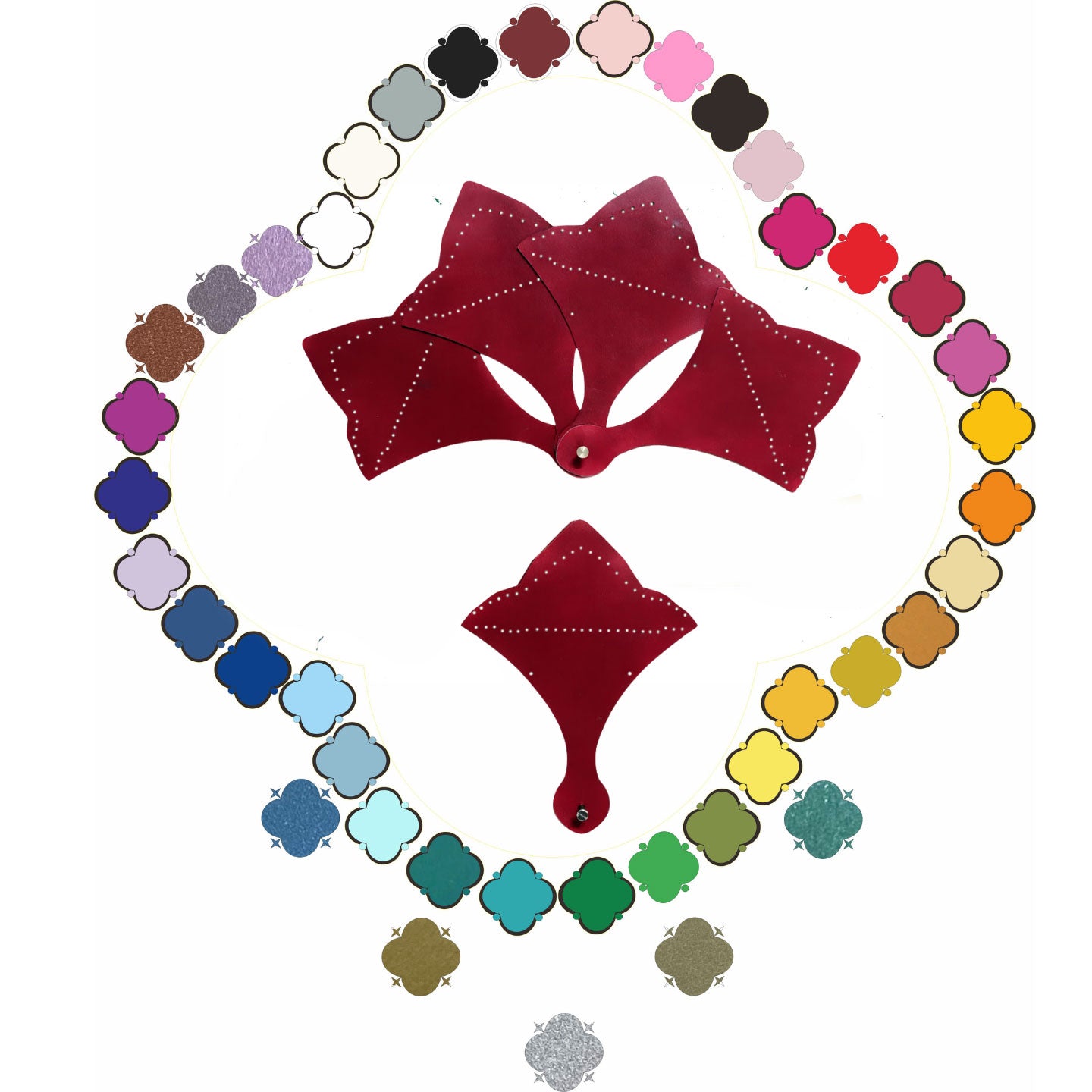 BurlyLuxe Pure Trident Aluminum Pheasant Feather Fan Staves