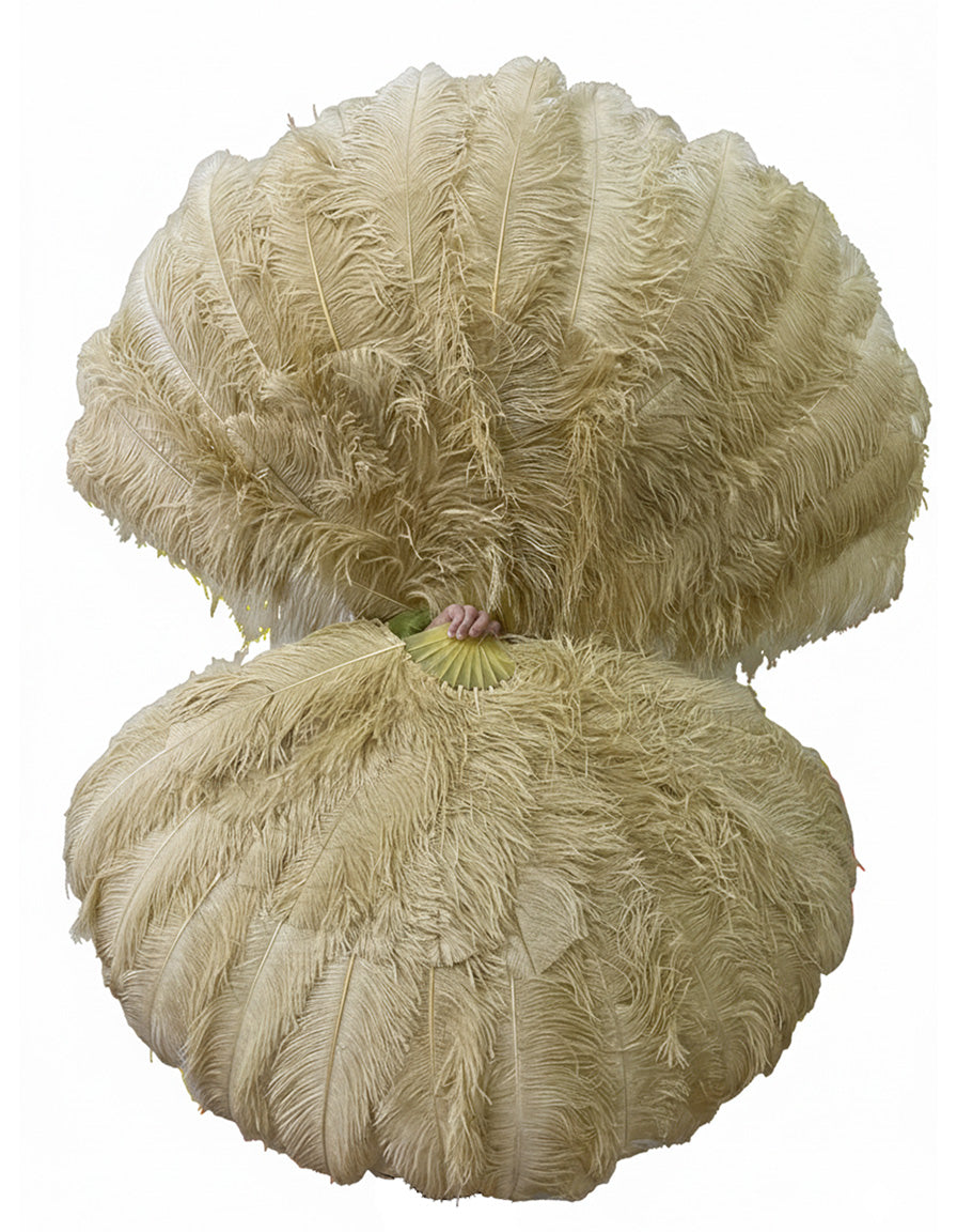 Triple Layer Master Ostrich Feather Fan 35"x 65"