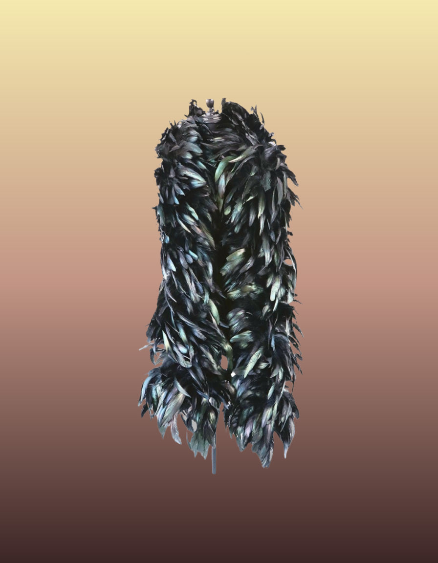 Dyed Black Lightweight Coque Schlappen Feather Boa