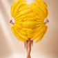 BurlyLuxe 180° Single Layer Ostrich Feather Fan 25" × 50" for burlesque, cabaret and stage performance