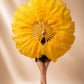 Full view of BurlyLuxe 180° Single Layer Ostrich Feather Fan 25" × 50"