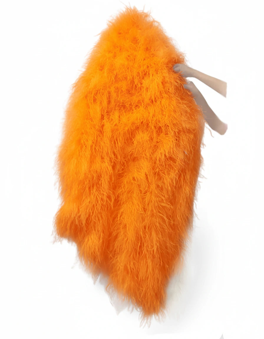 Handcrafted ostrich boa fan by BurlyLuxe