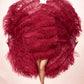 Burgundy 2 Layer Professional Ostrich Feather Fan – 34"x60"