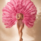 Full view of BurlyLuxe Single Layer Beginner's Ostrich Feather Fan 25" × 45"