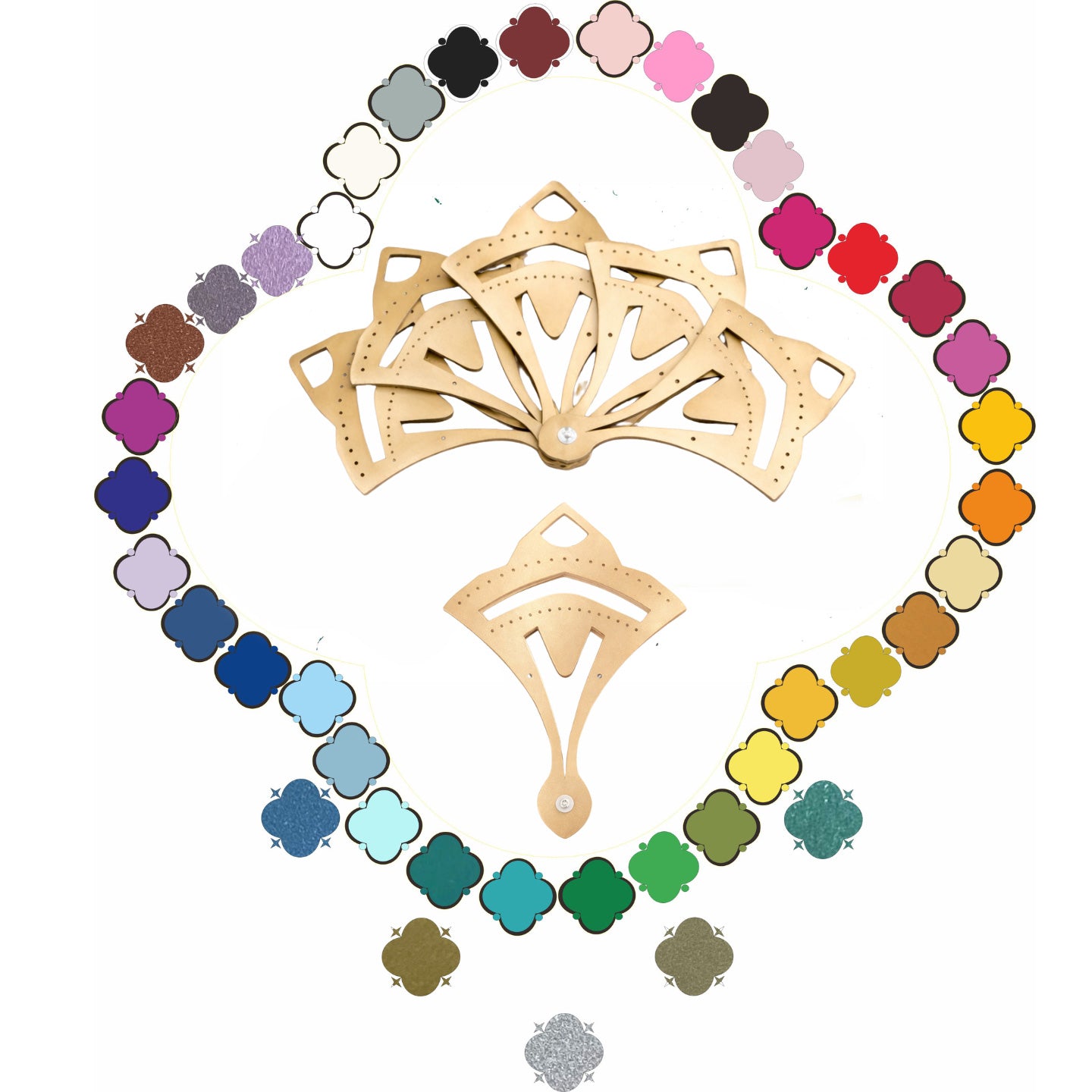 BurlyLuxe Aura Crest Aluminum Fan Staves