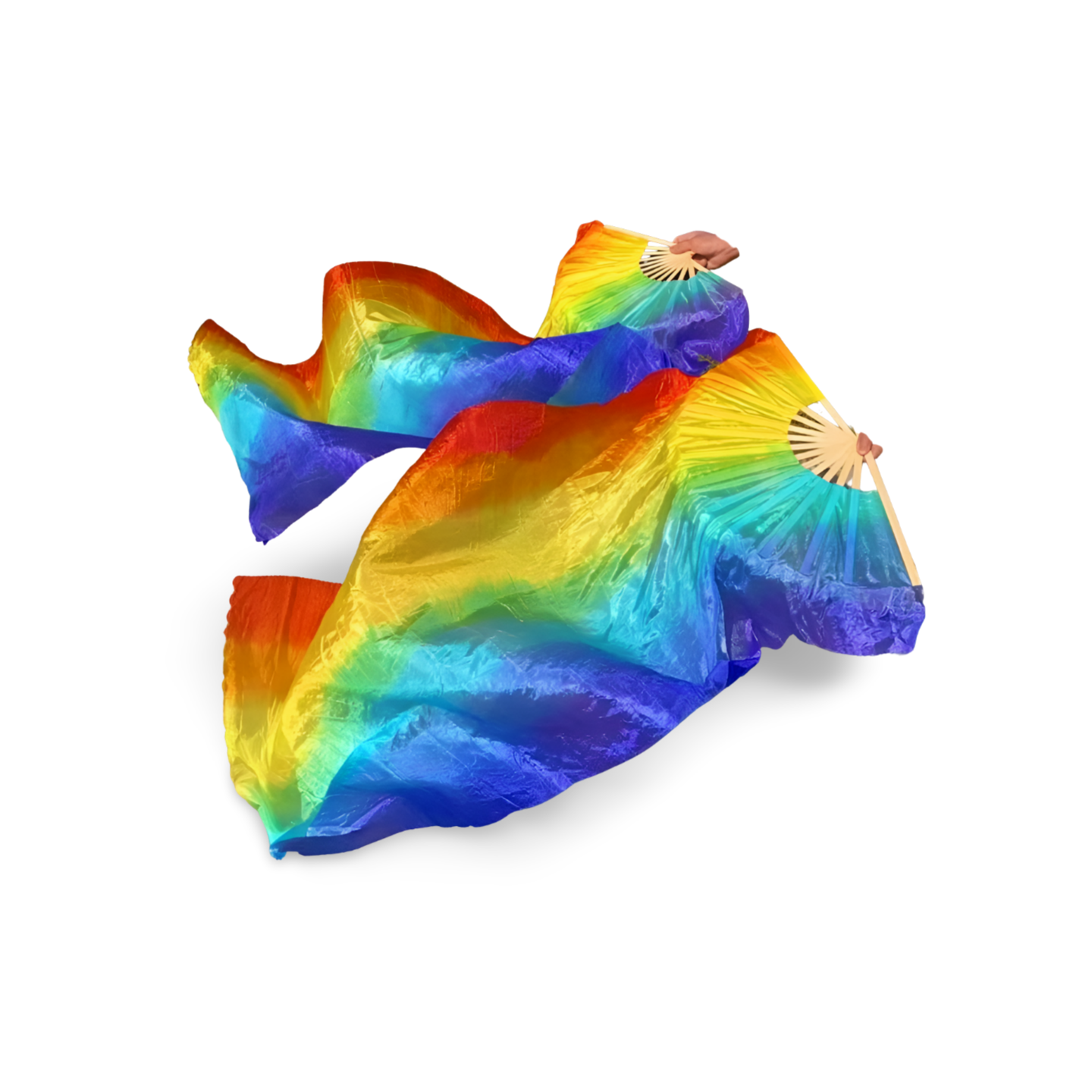 Vertical Rainbow - Silk belly dance fan