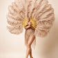 Full view of BurlyLuxe Natural Single Layer Ostrich Feather Fan.