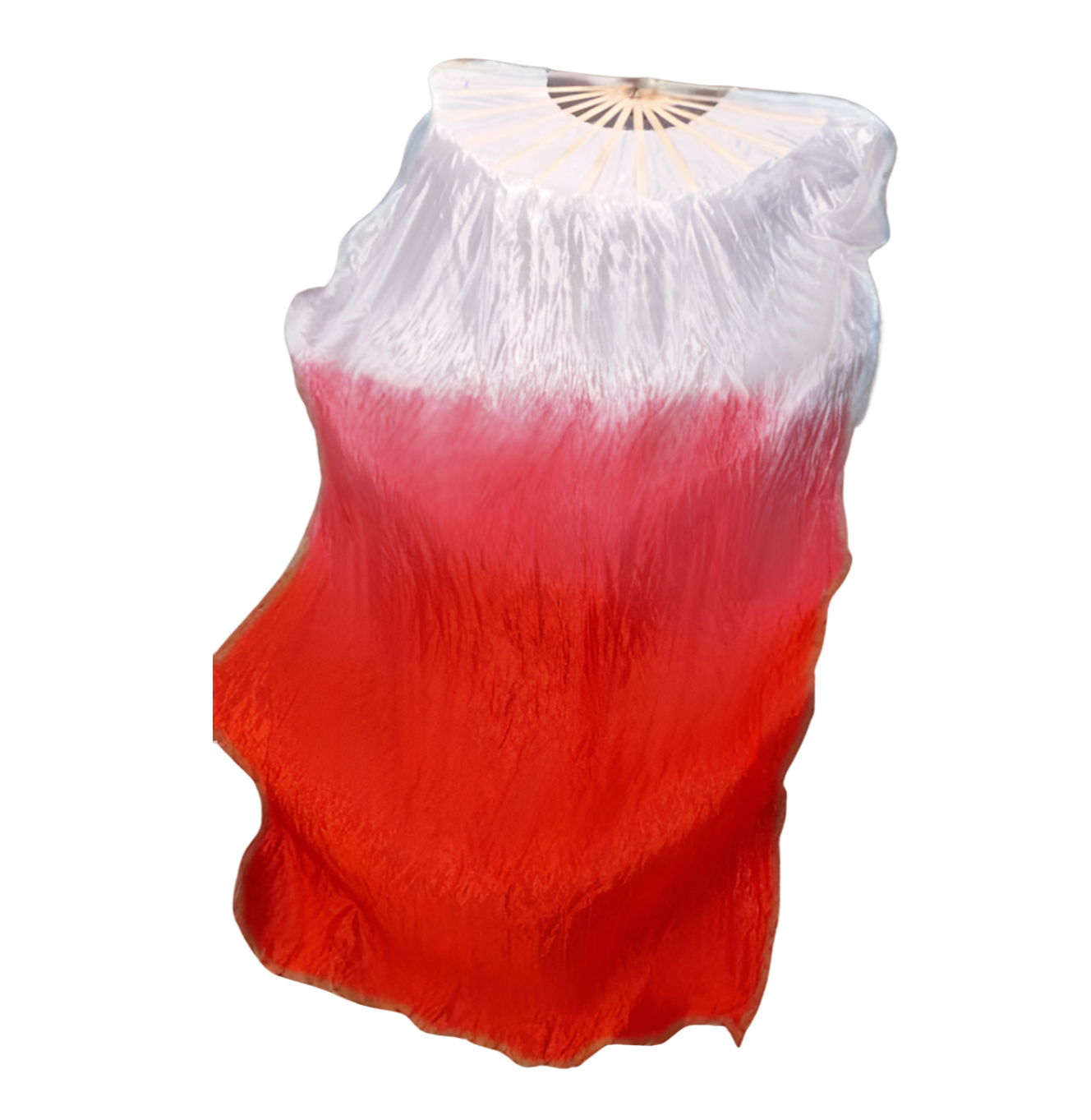 White & Red - Silk belly dance fan