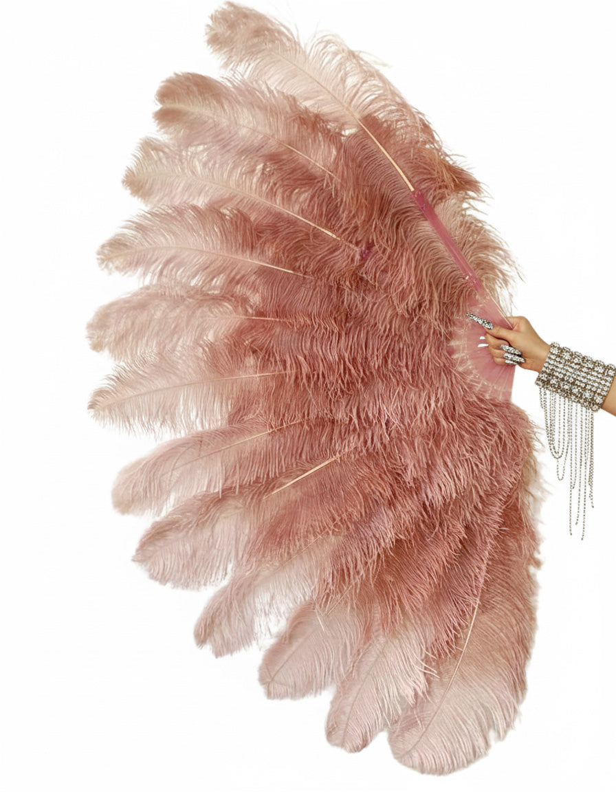 2 Layer Professional mix color Ostrich Feather Fan 34"x60"