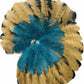 Triple Layer Master Mix Color Ostrich Feather Fan 35"x 65"