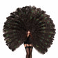 BurlyLuxe Master Triple Layer Ostrich Feather Fan – Peacock Eye Edition 35" × 65"