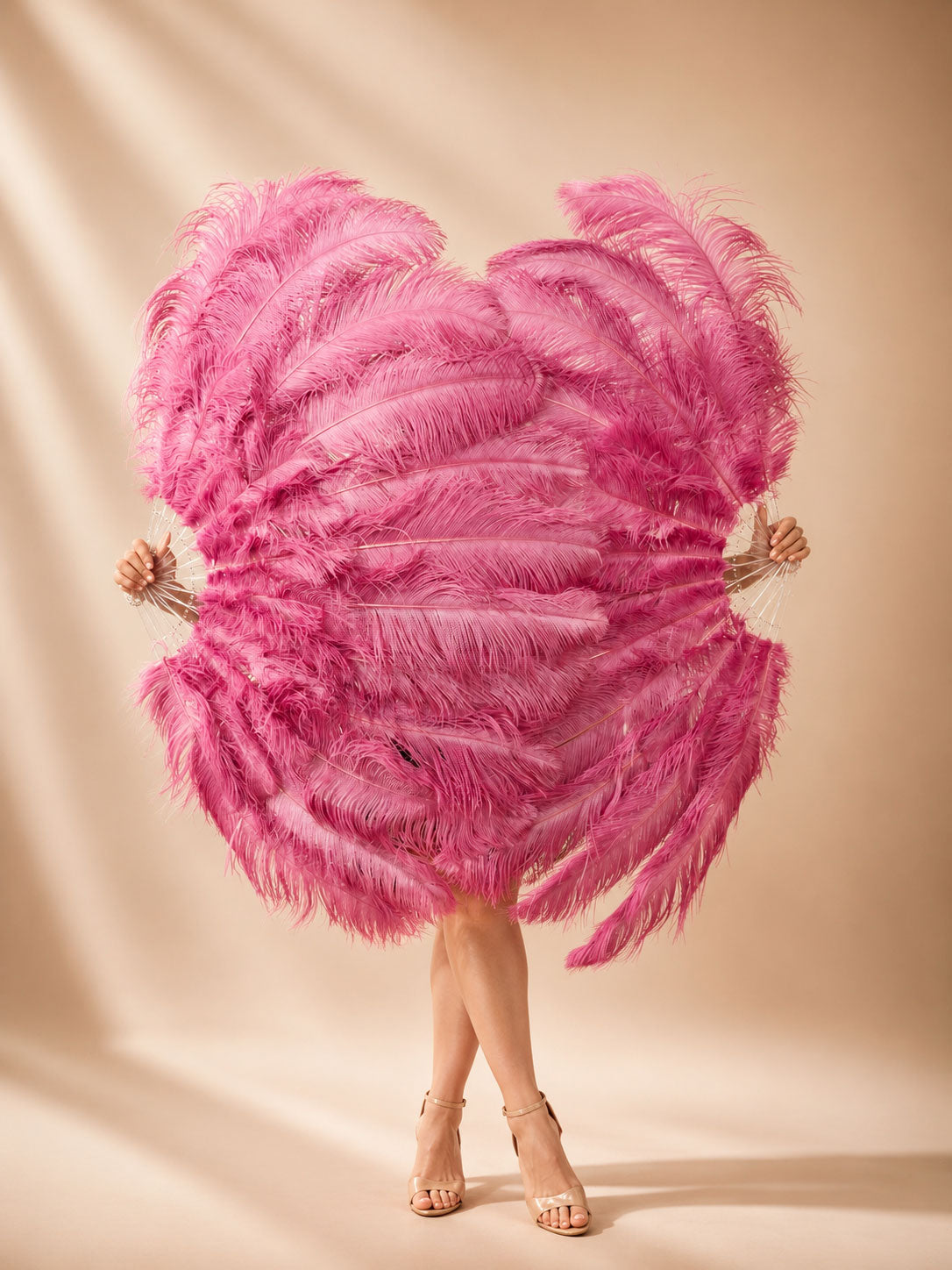 2 Layer Advanced Ostrich Feather Fan 30"x54"