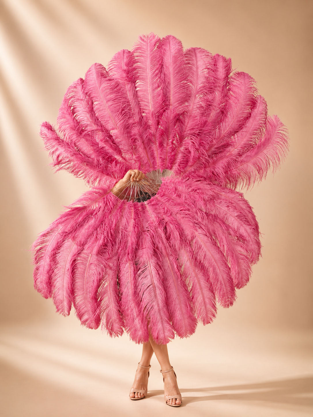 2 Layer Advanced Ostrich Feather Fan 30"x54"