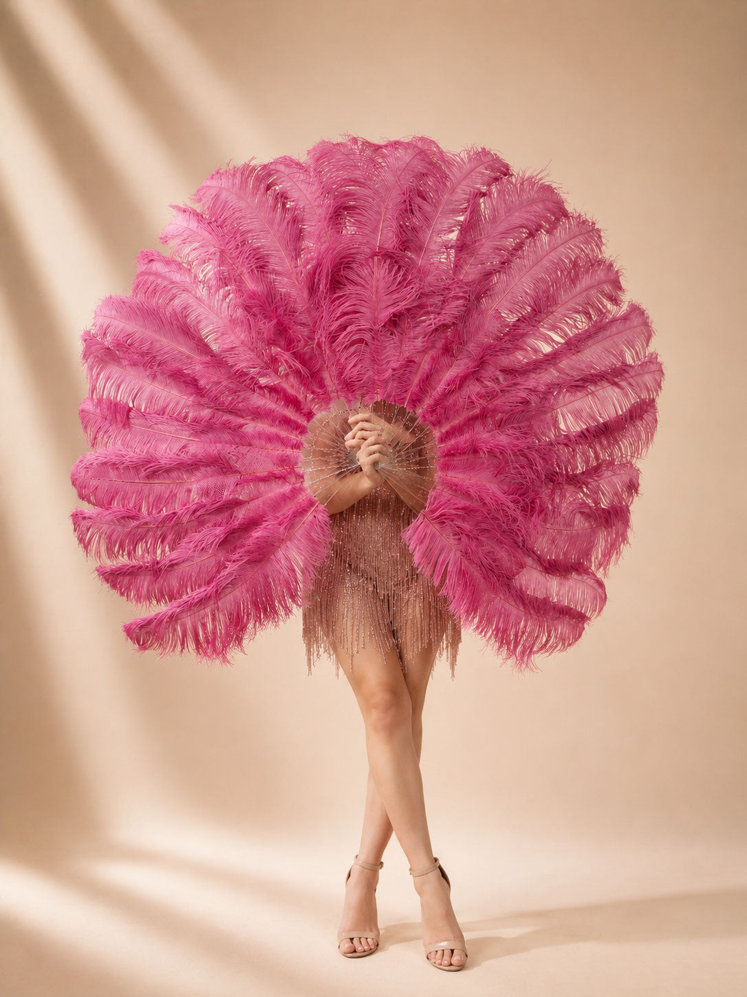 2 Layer Advanced Ostrich Feather Fan 30"x54"