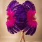 The Half-Moon Advanced Mix color Fan -  180°  2 Layer Ostrich Feather Fan 30"x60"