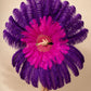 The Half-Moon Advanced Mix color Fan -  180°  2 Layer Ostrich Feather Fan 30"x60"