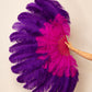 The Half-Moon Advanced Mix color Fan -  180°  2 Layer Ostrich Feather Fan 30"x60"