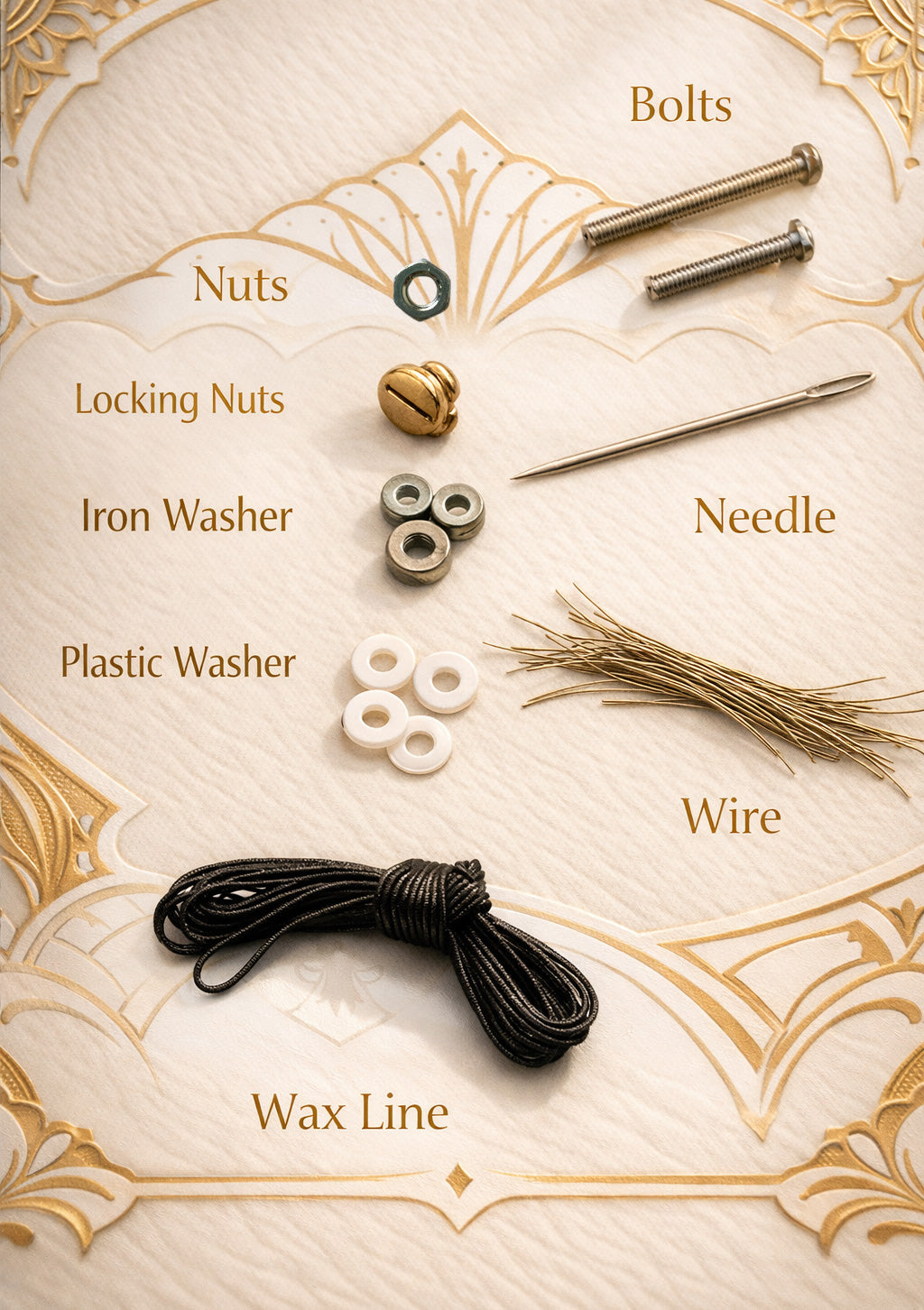 BurlyLuxe Gilded Shell Aluminum Fan Staves