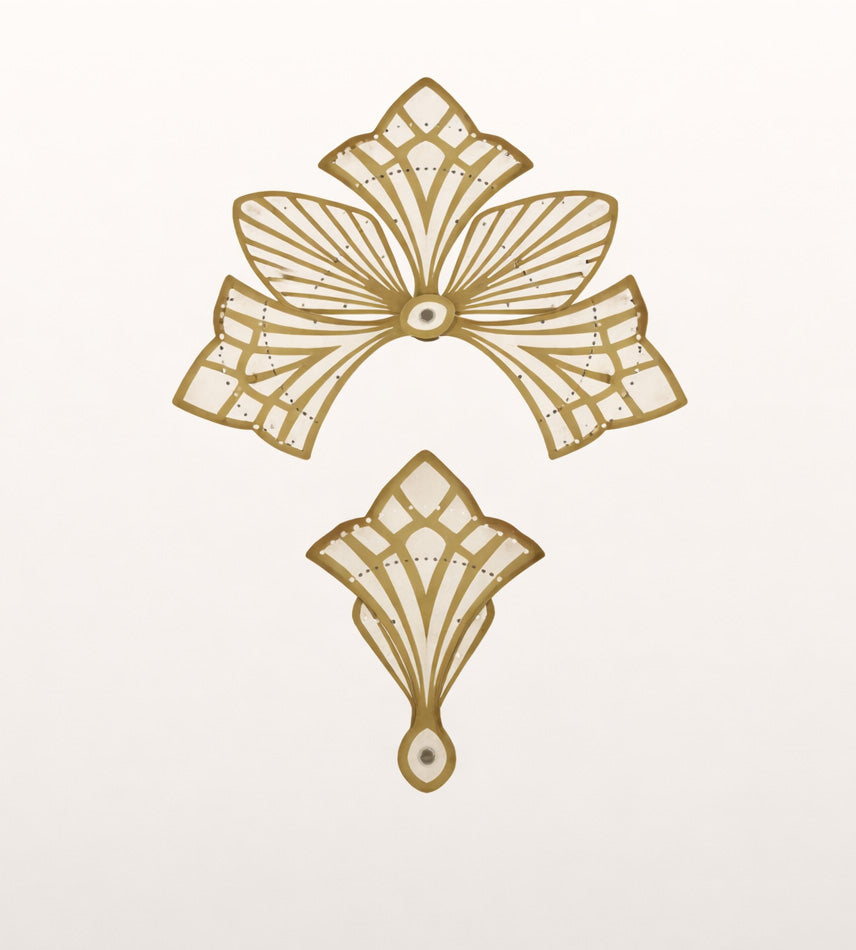 BurlyLuxe Art Deco Elegance Aluminum Fan Staves