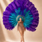 2 Layer Advanced mix color Ostrich Feather Fan 30"x54"