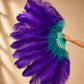 2 Layer Advanced mix color Ostrich Feather Fan 30"x54"