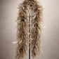 Natural Taupe Gradient Luxury 6-Ply Ostrich Feather Boa with Pheasant Feather Drift