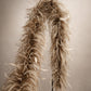 Natural Taupe Gradient Luxury 6-Ply Ostrich Feather Boa with Pheasant Feather Drift